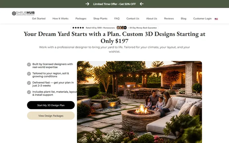 ShrubHub homepage