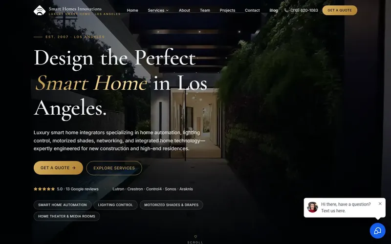 Smart Homes Innovations website