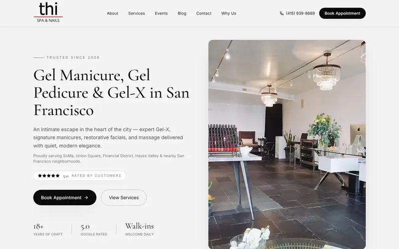 Thi Spa & Nails website